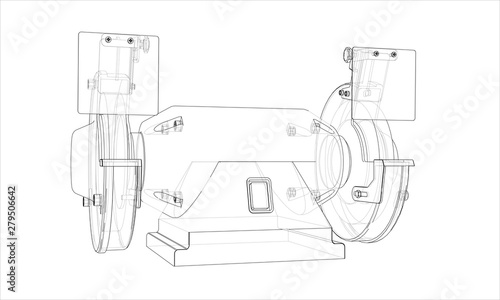 Outline electric grindstone vector