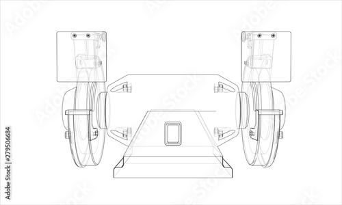 Outline electric grindstone vector