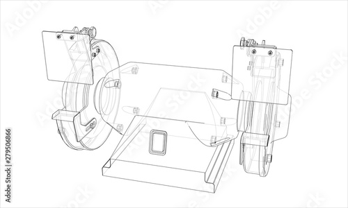 Outline electric grindstone vector