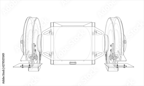 Outline electric grindstone vector
