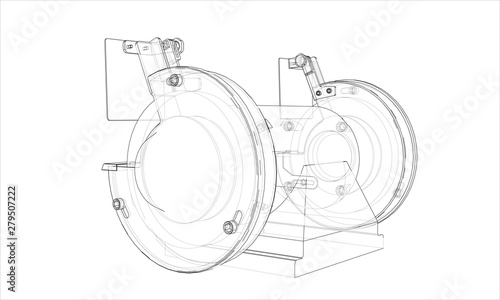 Outline electric grindstone vector
