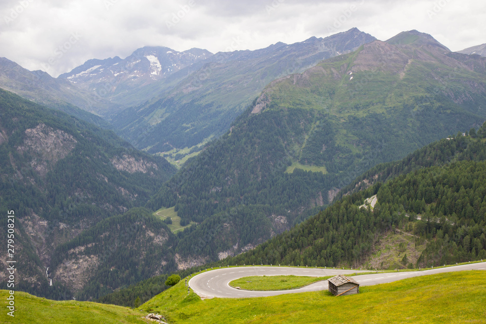twists and turns of Hoechalpinestrasse - high Alpine road, Austria