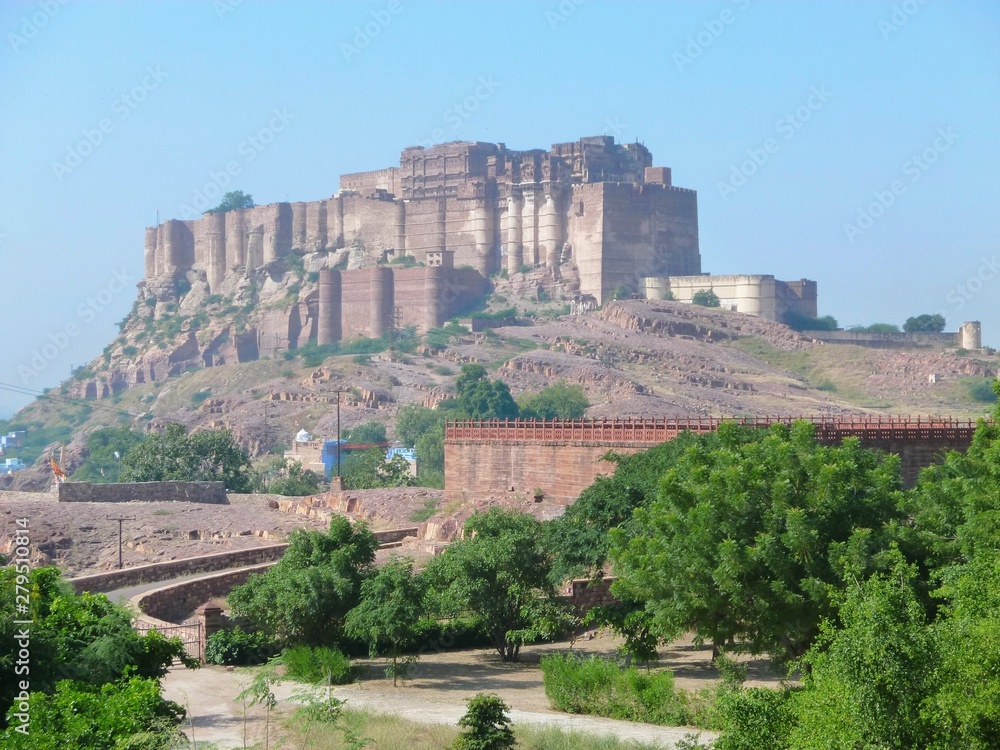 Jodhpur au Rajasthan, vue sur la forteresse de Mehrangarh (Inde)