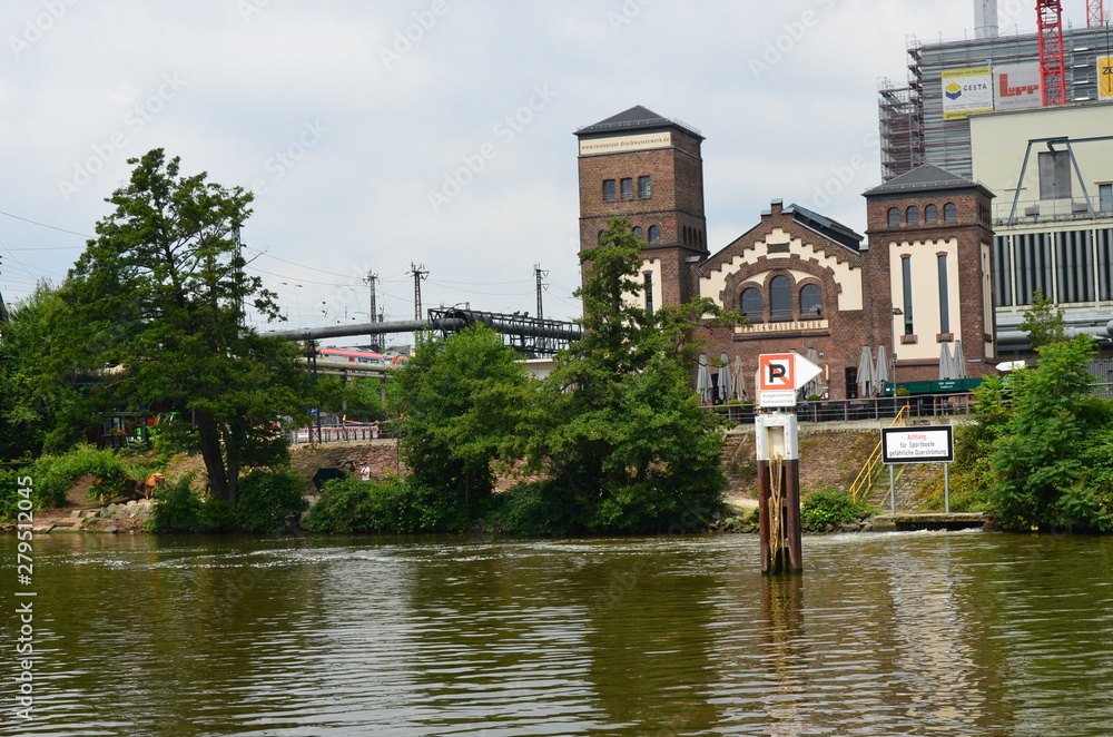 Fototapeta premium Frankfurt am Main, Germany - a view of the city by river