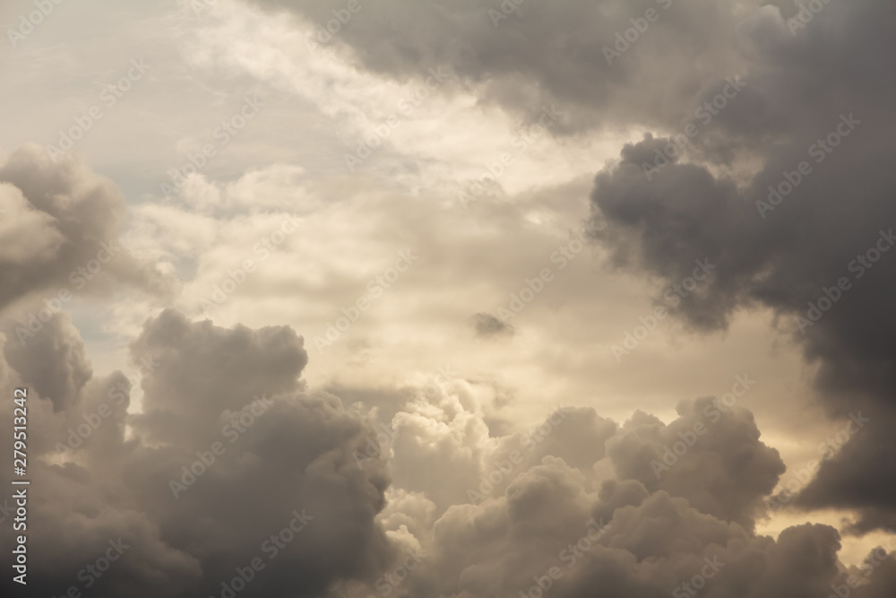 large storm dark gray clouds. Natural background about climate change