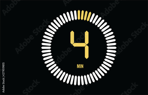 The 4 minutes, stopwatch vector icon, digital timer. clock and watch, timer, countdown symbol