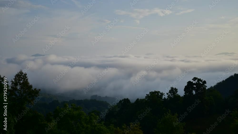 Time Lapse of fog rolling through the valley of the Great Smokey Mountains in Waynesville North Carolina, and engulfing the camera. Time Lapse of fog rolling through the valley of the Great Smokey Mountains in Waynesville North Carolina, and engulfing the camera.