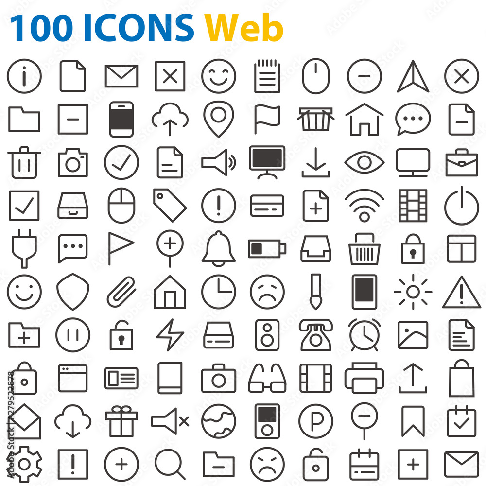 Naklejka premium 100 ICONS Web