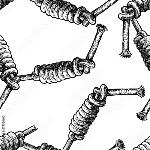Seamless pattern of sketches of sea knots