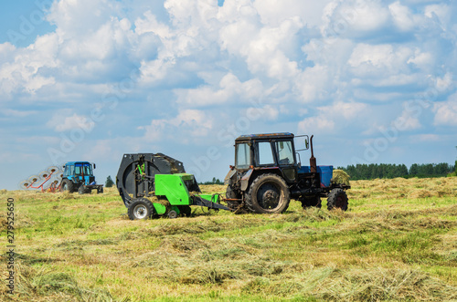 hay harvesting with special equipment