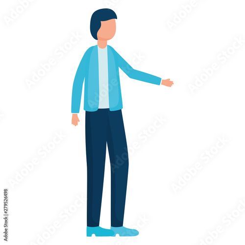elegant young businessman avatar character