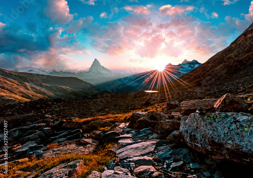 Matterhorn Leisee Sonnenuntergang