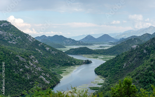 River Rijeka Crnojevica loop, Skadar Lake National Park, from Pavlova Strana viewpoint on a sunny day, Skadarsko jezero, Crna Gora, Montenegro, Balkans, Europe © Vitalii