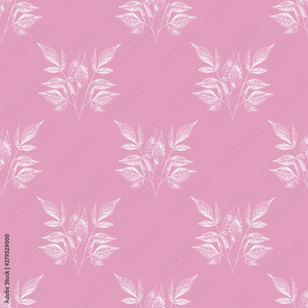 seamless pattern of white leaves seamless pattern of white leaves