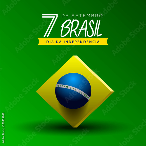 Happy Brazil independence day graphic design - Vector