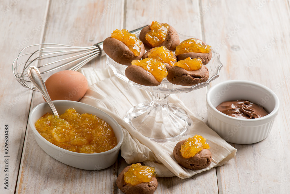 cocoa cookies with orange marmalade cocoa cookies with orange marmalade
