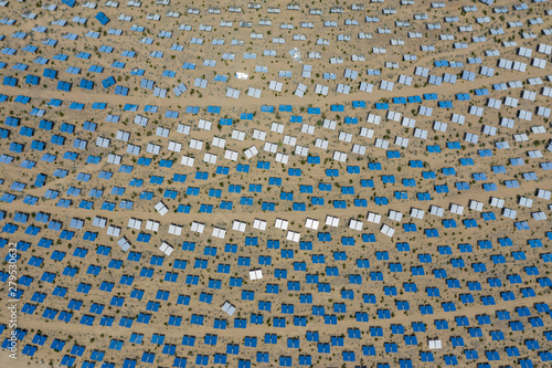 Photography Aerial view of the solar tower of the Ivanpah Solar Electric Generating System