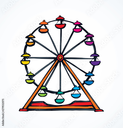 Ferris wheel. Vector drawing