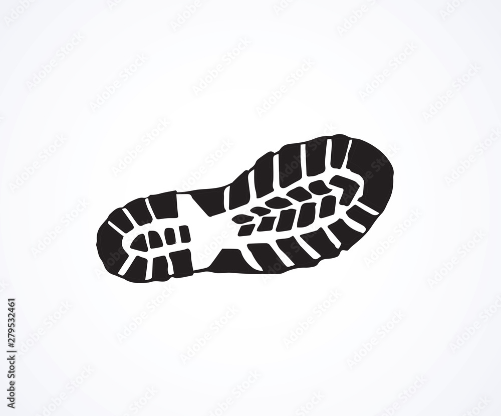 Footprints of shoes. Vector drawing Footprints of shoes. Vector drawing