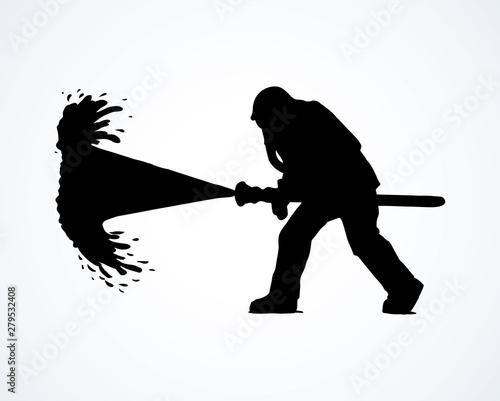 Firefighter. Vector drawing