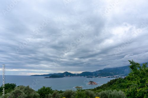 Beautiful view of the island-resort of Sveti Stefan, Budva, Montenegro.