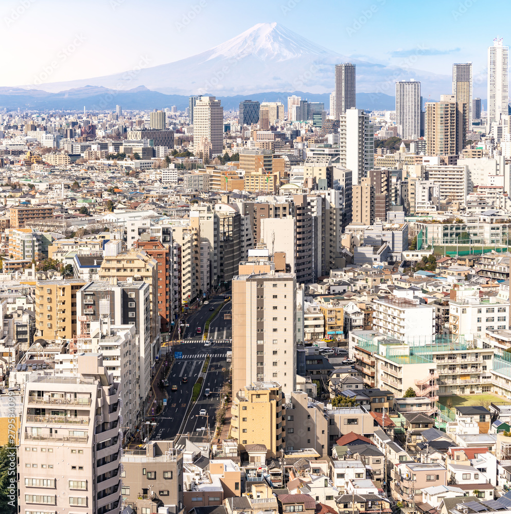 Aerial view Tokyo skyscrapers shinjuku.