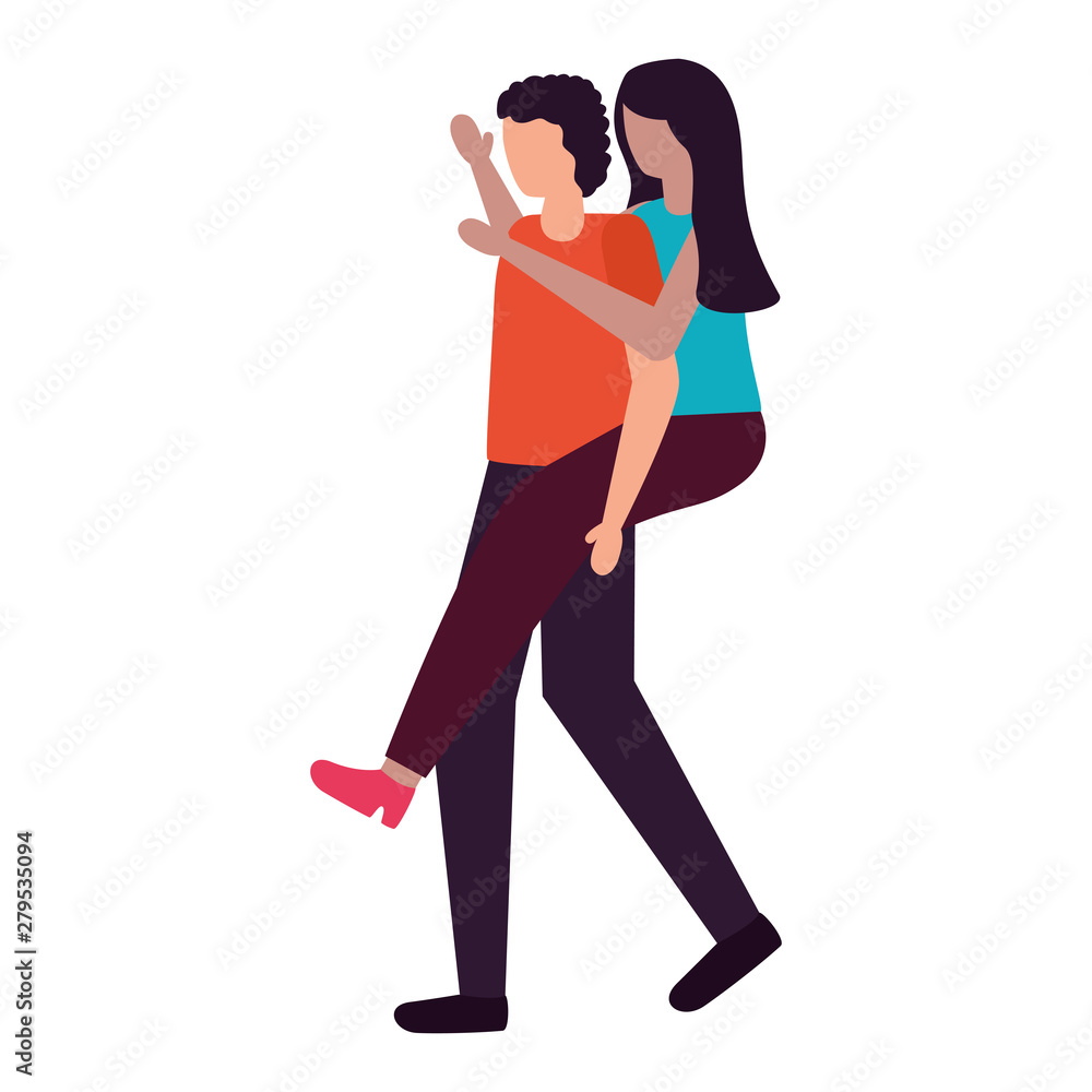 young lovers couple interracial avatars characters young lovers couple interracial avatars characters