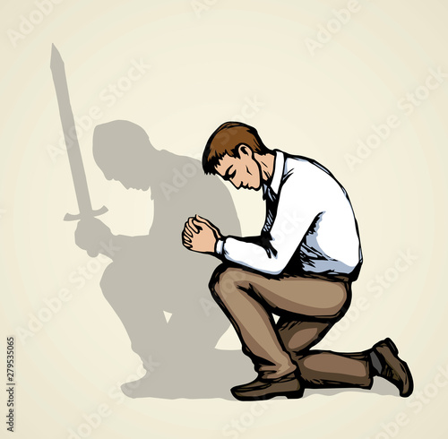 Vector image of the praying person