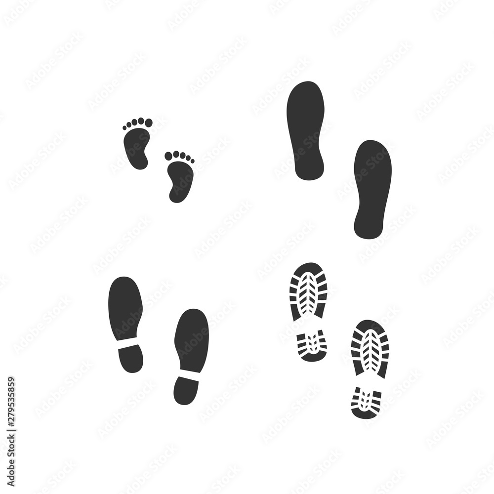 Footsteps icon template color editable. Shoes Footsteps symbol vector sign isolated on white background. Simple logo vector illustration for graphic and web design. Footsteps icon template color editable. Shoes Footsteps symbol vector sign isolated on white background. Simple logo vector illustration for graphic and web design.
