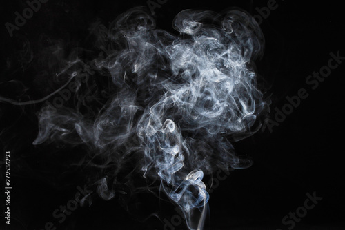 abstract white smoke isolated on dark background