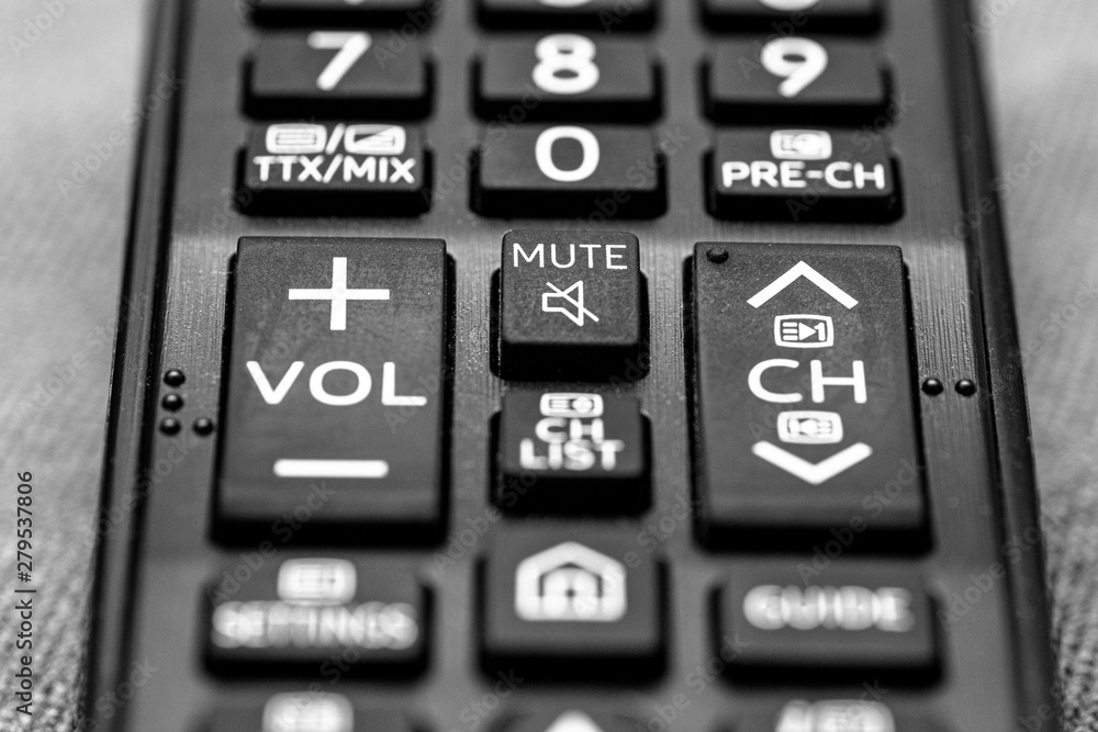 Closeup to smart TV remote control Closeup to smart TV remote control