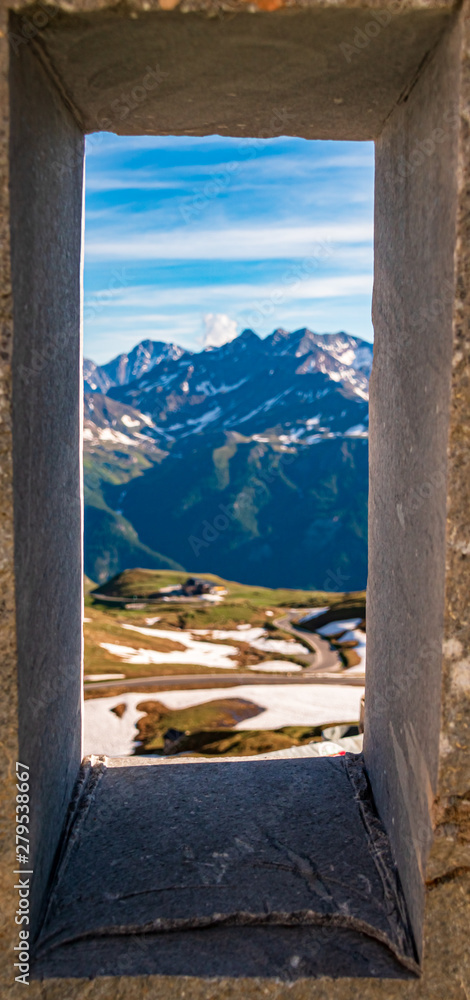 Natural framing at the famous Grossglockner High Alpine Road, Salzburg, Austria