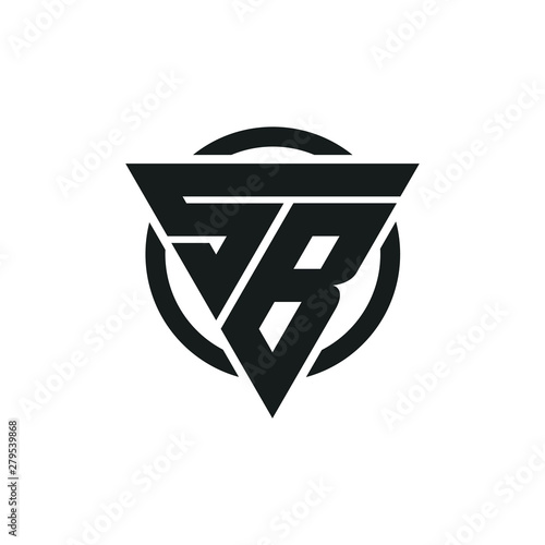 SB BS Triangle Logo Circle Monogram Design Vector Super Hero Concept