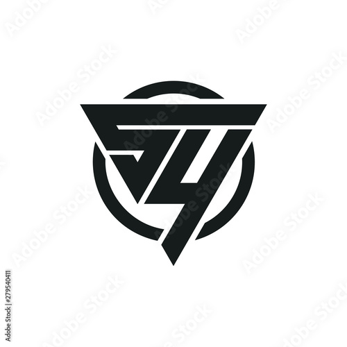 SY YS S4 4S Triangle Logo Circle Monogram Design Vector Super Hero Concept