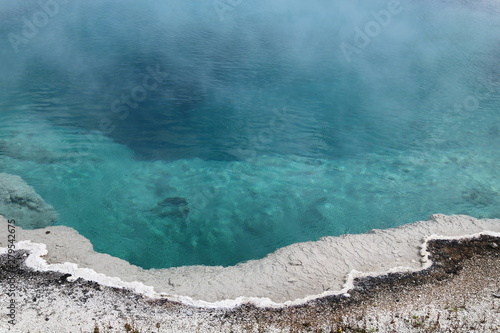 blue water pools in yellowstone national park