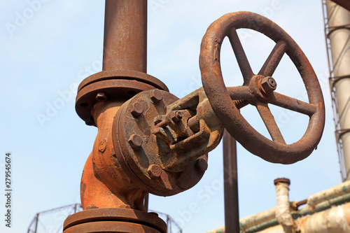 handwheel and metal pipes