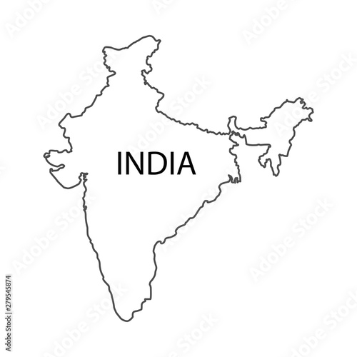 india map correct size white background vector