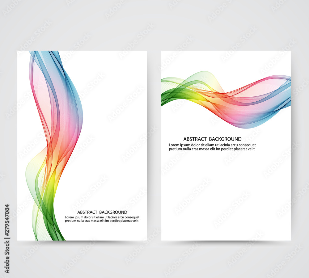 Set of white banners with shadow with color rainbow wave. Set of white banners with shadow with color rainbow wave.