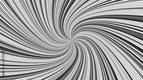 Grey hypnotic abstract striped vortex background design with swirling rays