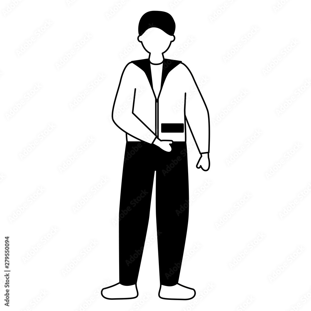 young man character avatar white background