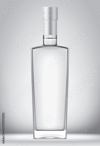 Glass bottle mockup. With foil version