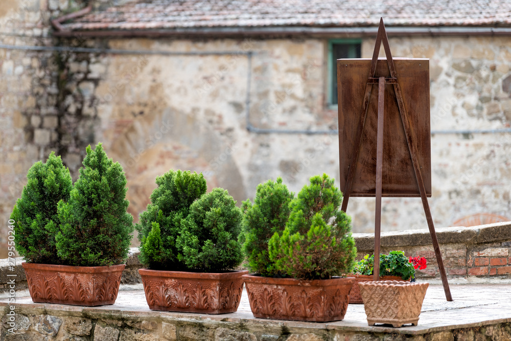 Φωτογραφία Monticchiello, Italy town or village city in Tuscany and green plant decorations