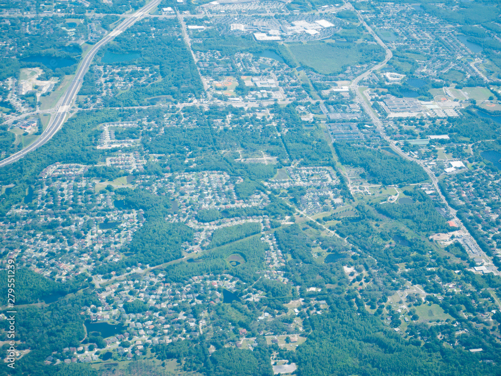 Aerial view of Tampa city in Florida, USA