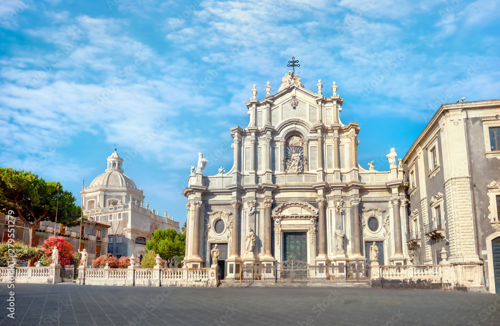 Cathedral of Sant Agata, Piazza del Duomo in Catania. Sicily, Italy