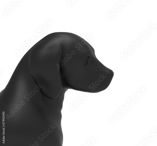 Dog isolated on white background 3D Rendering