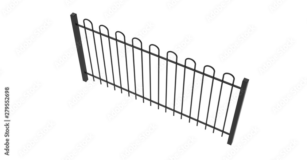 Fence isolated on White 3D Rendering Fence isolated on White 3D Rendering