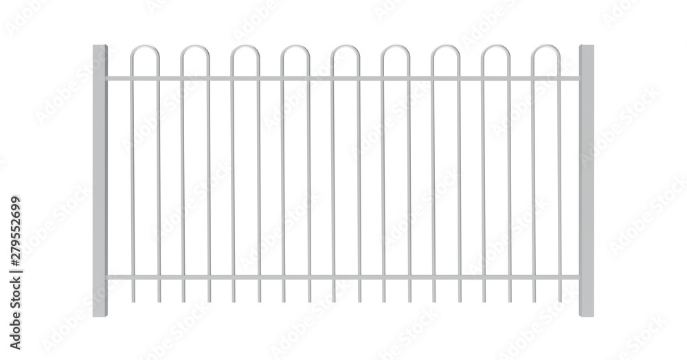 Fototapeta premium Fence isolated on White 3D Rendering