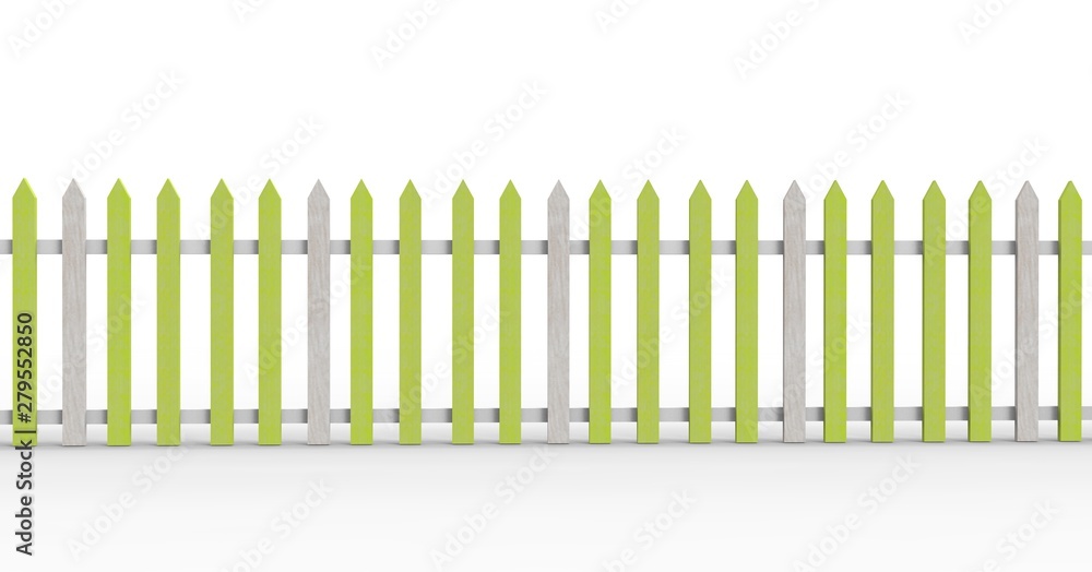 Fence isolated on White 3D Rendering Fence isolated on White 3D Rendering