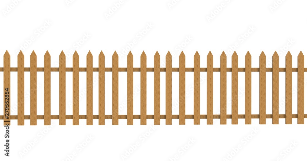 Fence isolated on White 3D Rendering Fence isolated on White 3D Rendering