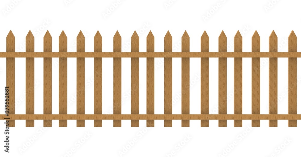 Fence isolated on White 3D Rendering Fence isolated on White 3D Rendering